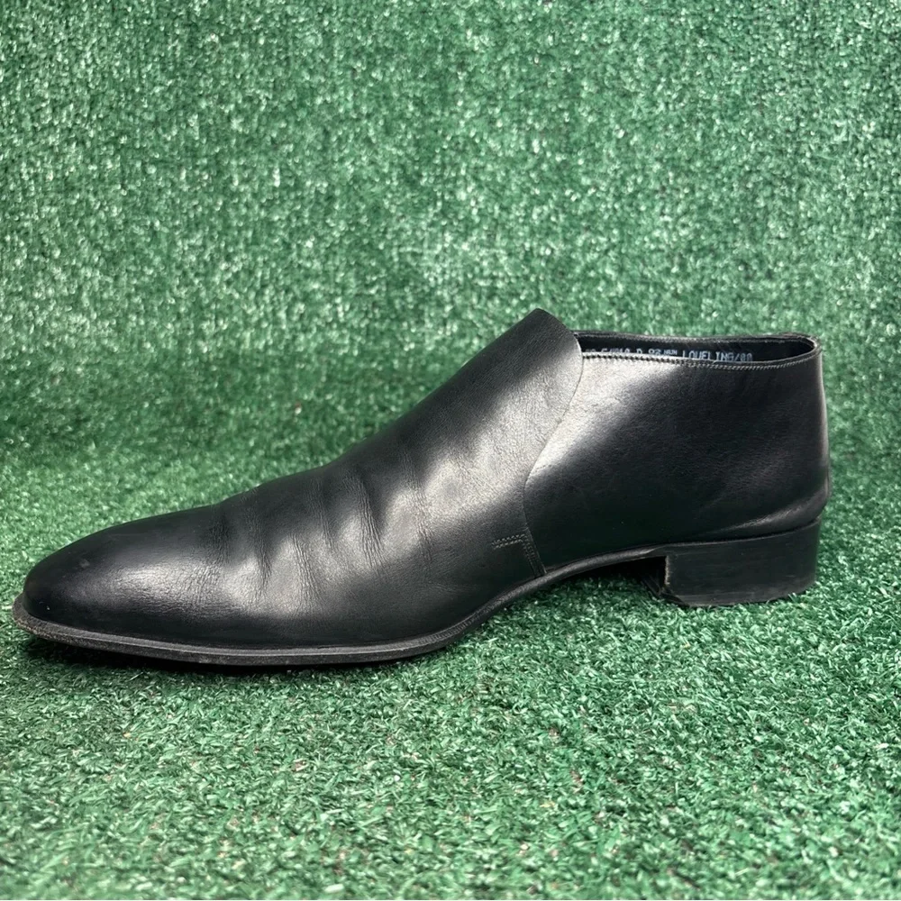 Bally Love Black Leather Ankle Boots Pointy Toe Slip On Chelseas Mens Size 10 D